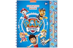 Totum Paw Patrol Scratch Book con stencil, adesivi glitter e penna graffio, per casa e in viaggio