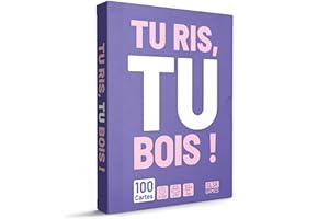 SLSK Games Tu RIS, tu Bois ! - Le Jeu à Boire Le Plus drôle - Jeu à Boire avec 100 Cartes - Jeu de Boisson - Jeu de Cartes - Jeu de fête pour Adultes - dès 18 Ans - édition française