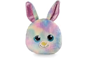 NICI Kissen GLUBSCHIS Hase Rainbow Candy 32x32cm bunt figürlich - Flauschiges Kuscheltierkissen für Jungen, Mädchen, Babys und Kuscheltierliebhaber – ideal für Zuhause, Kindergarten oder unterwegs