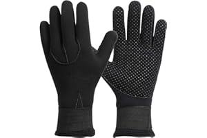 QKURT Gants de Plongée Néoprène 3mm, Thermique de Plongée Antidérapant Gants, Gants de mer De plongée élastiques pour Hommes Femmes plongée, Surf, Kayak, Plongée en apnée, Voile, Canotage