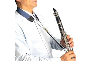 KUKYO Clarinet Neck Strap with Thumb Tab - Neck Strap for Clarinet, cottone denim breathable adjustable good for serious flaustist and any lever of player