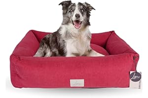 Ligo Buddy Elegance - Cuccia per cani Lettino per cane realizzata in Italia. Cuscino materasso per Cane cuccetta completamente sfoderabile e lavabile .(M/L: 85 X 70 cm, ROSSO ELEGANCE)