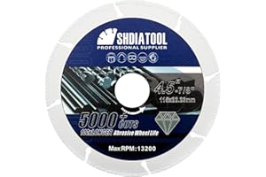 SHDIATOOL Diamante Discos de Corte 115mm x 22,23mm apto para acero, acero inoxidable, inox, hierro, chapa, metal avance y retroceso Disco Diamante