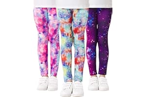 Adorel Dziewczęce Legginsy Kolorowe Spodnie w Kwiaty Pakiet 3