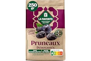 LA FAVORITE - Pruneaux Dénoyautés Géants 33/44 250g – Origine France – Fruits Moelleux Sans Noyau – Idéal pour Grignotage, Encas Sain, Cuisine, Pâtisserie et Apéritif – Source de Fibres et Énergie