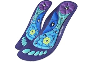 OSDUE Plantillas Magneticas, Plantillas de Acupresión Unisex, Ortopedicas Plantillas de Gel, Aliviar la Fascitis Plantar Reflexología Plantillas para Hombres y Mujeres 44-47 Tallas B