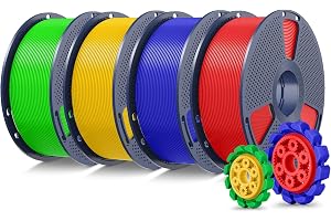 SUNLU 4KG PLA+2.0 filament 1,75 mm, uppgraderat PLA Plus-filament för 3D-skrivare, 1KG per spole, totalt 4 kg, röd + blå lim
