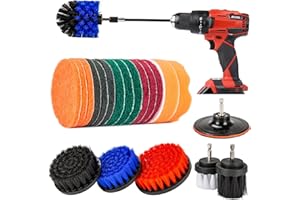 Kasimir Cepillo Taladro Limpieza,Cepillos para Taladro Eléctrico,14 Piezas Juego de Accesorios de Cepillo Cepillo electrico Limpieza Pulido,Base,Varilla Extensible,Kit para Limpiar Coche,Azul