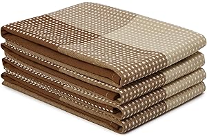 ENCASA XO Encasa Küchenhandtuch-Set aus Baumwolle – super saugfähig 70x45 cm, Geschirrtücher und Geschirrtücher zum Abwaschen und Trocknen von Geschirr – ultraweich und langlebig – 4er-Pack – Beige