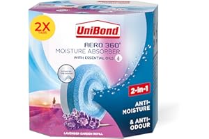 UniBond AERO 360° Moisture Absorber Lavender Garden Refill Tab, aromatherapy, ultra-absorbent and odour-neutralising, for AERO 360° Dehumidifier, Condensation Absorbers, Twin Pack (2 x 450g)