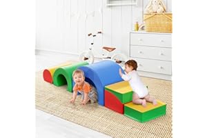 CUPCHID Parcours motricité bébé,5 pièces Jouets d'escalade,Mousse Blocs de Construction Jouets éducatifs,Soft Play Corner Climber pour Tout-Petits Bébé 1 Ans+ (Couleur)