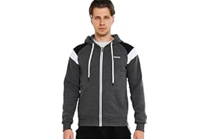 Ywenaisy Sweat Zippé Homme Pull Zippé Homme à Capuche Veste Polaire Homme Veste Sport Homme Hoodie Jacket Homme Pull Capuche Homme Veste Zippée Homme Sweatshirt Zippé Homme Sweat Capuche Homme