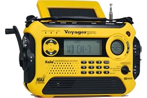 Kaito Voyager Pro KA600 Radio d'urgence numérique Solaire à manivelle AM/FM/LW/SW et NOAA avec Alerte, RDS et Chargeur de téléphone Intelligent, Jaune