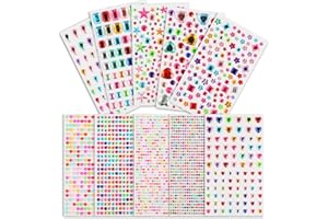 CRESZZLE 3500 Stück Glitzersteine selbstklebend, Bunte Strasssteine selbstklebend, Glitzersteine Gesichter in verschiedenen Formen, Glitzer Sticker für Basteln, Kinderhandwerke, Dekoration und DIY-Projekte.