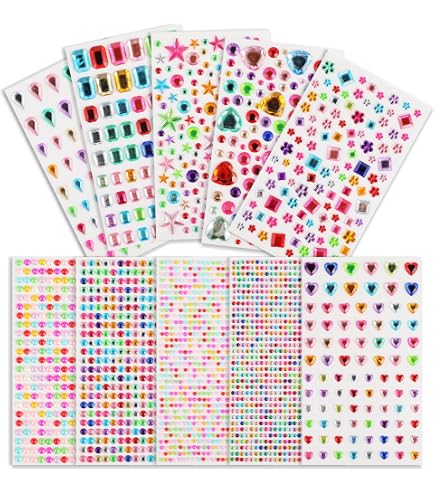 QUOHE 1721 Pezzi Strass Autoadesivi Colorati Per Makeup, Nail Art, Fai Da Te E Decorazioni