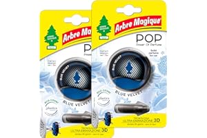 Arbre Magique POP, Profumatore Auto Solido, Fragranza Blue Velvet, Profumazione Calda e Rilassante, Durata Fino a 30 Giorni, Design Italiano, Formato Bipack