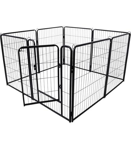 PawHut Dog Park 8 Panel Dog House Modular Foldable Portable Metal Hutch 76H cm with Door Fence for Cats, Pups and Small Animals Indoor Outdoor Black PawHut Dog Park 8 Panel Dog House Modular Foldable Portable Metal Hutch 76H cm with Door Fence for Cats, Pups and Small Animals Indoor Outdoor Black