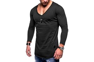 Rello & Reese Herren Oversize Longsleeve V-Neck Rundhals Sweatshirt MT-7314
