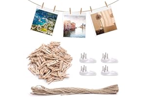 GUANGYUAN Mini Kleine Holzklammern Wäscheklammern Holz 2,5 cm Holzklammern Klein Klammern für Fotos Aufhängen Dekorative Fotowand Kunst und Handwerk(100 Stück)