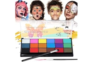 Janolia Body Painting, Trucco per Corpo e 18 Colori, Truccabimbi Kit, Pittura Corpo Bambini Professionale, Coloranti Naturale e Sicuro per Bambini e Adulti, Halloween