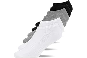 Snocks 6 Paia Calze Sneaker Traspiranti in Cotone Organico per Uomo e Donna - Taglie 35-50