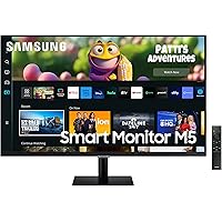 Samsung Smart Monitor M5, Flat 27'', 1920x1080 Full HD, Smart TV Amazon Video, Netflix, Airplay, Mirroring, Office 365, Wirel