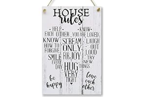 CARISPIBET House Rules | Panneau de décoration d'intérieur pour cuisine, salon, décoration murale, 30,5 x 20,3 cm