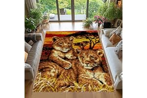 Tehocwiz Knüpfteppich Zum Selber Knüpfen 40x70 cm Knüpfhaken-Sets für Anfänger, Tapisserie Teppich Knüpf-Sets Knüpfsets Latch Hook Kit Selbst Knüpfen Set für Erwachsene