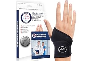 ‎DR. ARTHRITIS Von Ärzten Entworfen, Leichte Handgelenk Bandagen, Handgelenkstütze, Sehnenscheidenentzündung Handgelenkbandage, Karpaltunnel Schiene, Handbandage Rechts und Links, Schwarz, Einzelpackung