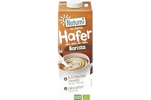 ‎NATUMI Natumi Bio Hafer Barista, 8 x 1L - Laktosefrei, Aufschäumbar, Barista-Style, Bio, Hergestellt mit deutschem Hafer, Vegan, Milchfreie milchfreie Alternative