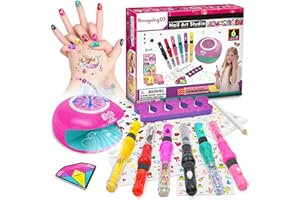 LemonDream Nagelstudio Kinder Mädchen, Wasserbasierter Nagellack Geschenke 6-12 Jahre Nagellack Set Kinder,Spielzeug Mädchen 6 7 8 9 10 11 12 Jahre Geburtstagsgeschenk für Nageldesign