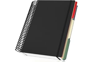 Yarotm Libreta A4 Cuadricula - Cuaderno Espiral 23.5x29.8cm - 90g/m² Papel Cuaderno A4 Cuadriculado 5mm - Negro Bloc de Notas A4-120 Hojas/240 Páginas Notebook Diario Tapa Blanda y Espiral