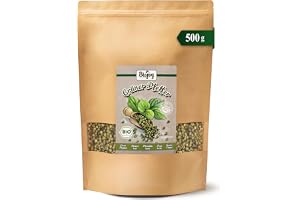 Biojoy EKO Grönpeppar hel, pepparkorn för kvarn, 500 g | Gröna pepparbär från Sri Lanka, torkade, Piper nigrum L., Schinus terebinthifolia L.