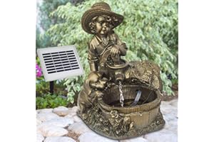 AMUR Fontana Balcone Fonta Solare Fontana Esterno Fontana Interno Ragazzo con Cane alla Fontana Fontana da Giardino Fontana per Giardino E Interni