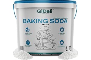 GiDeli Bikarbonat 3 kg - Rent Natriumbikarbonat, Livsmedelskvalitet | Utan tillsatser, för matlagning, bakning, tvätt och städning, mångsidig användning i hemmet, pulver