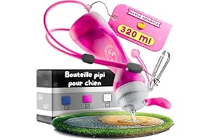 ASSURE AURA Bouteille Nettoyage Pipi Chien 320ml Violette – Gourde Discrète en Silicone pour Nettoyer l’Urine – Idéale pour Promenades Urbaines – Anti-Fuite, Portable, Mousqueton Inclus