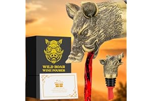 ‎LULLEA LULLEA Wildschweinkopf 2-in-1 Weinbelüfter Flaschenausgießer und Stopper für Männer und Frauen, Jagdgeschenke für Jäger, Likörflaschenausgießer, Ausgießer für Alkohol, Spirituosen, Weingeschenke