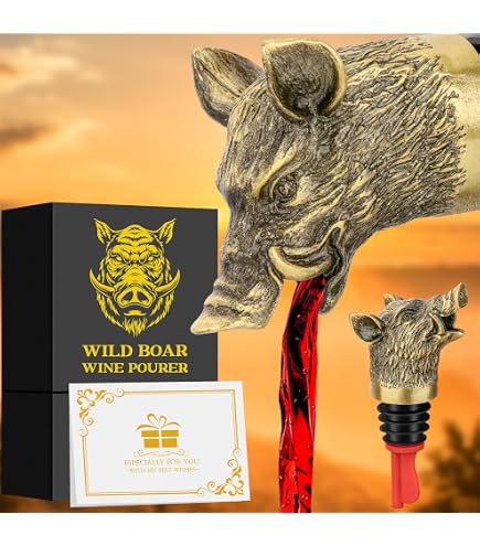 Mousyee Verseur à Vin En Alliage De Zinc - Forme Tête De Cerf Vintage (Noir)