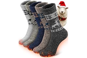 SIHOHAN Merino Wool Socks Mens Thermal Socks 5 Pairs Extra Warm Breathable Hiking Winter Sock for Outdoor Ski Sports