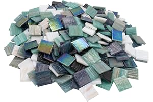 MosAmare Mosaiksteine Kupferschimmer (2x2 cm, 900g, ca. 340 St.) - buntes Mosaik ideal zum Basteln - Glasmosaik - ohne Plastik (Kupfer Türkis Mix)