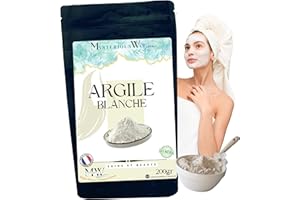MYSTERIOUS WAY Ton, 200 g, natürliches Pulver, Masken für Körper- und Gesichtspflege – Peeling, reinigt weich – entgiftet die Haut Maske, natürlich (weiß)