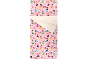 PANINI TESSUTI Sacco nanna per Bimbo e Bimba da 2 a 6 Anni - Tessuto Trapuntato 100% Cotone-Copertina Asilo-Principesse