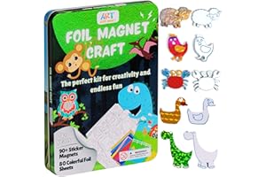 ‎ART WITH SMILE Foil Fun Art Kit for Kids - Reusable Animal Foil Art for Girls & Boys, DIY Mess-Free Girls Craft Kit w/Magnets, Ideal Travel Toy & in Car Activities for Kids (Tiere)