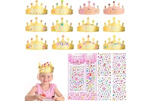 Tacino 18-Teilige Krone Kindergeburtstag – Diy-Set Mit Goldenen Kronen Basteln – Goldene Kronen Basteln Kindergeburtstag Mit Edelsteinaufklebern