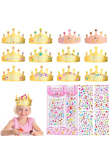 Corona Compleanno Bambina 3-6 Anni - Ghirlanda Principessa Con Fiocco Rosa, Regalo Festa - Foto 4