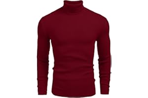 COOFANDY Maglione da Uomo a Collo Alto a Maniche Lunghe in Maglia Fine Maglione da Uomo Slim Basic