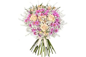 PRESTIGEFLOWERS Hand-Tied Fresh Pink Flower Bouquet : Delivered for Birthdays & All Occasions! - Standard