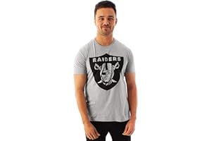 NFL Football Las Vegas Raiders Logo Camiseta Gris de Manga Corta para Hombre
