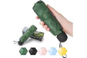 Chakipee Mini Umbrella Sun Protection Compact Design Perfect for Travel Pocket Lightweight Portable UV Umbrellas, Small & Light for Sun and Rain, Man and Women
