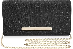 UBaymax Abendtasche Schwarz,Damen-Alutches Elegant,Kettenabendtasche,Modische Tasche Bag Handtasche, für Neujahrsball,Hochzeit,Party und Hochzeit
